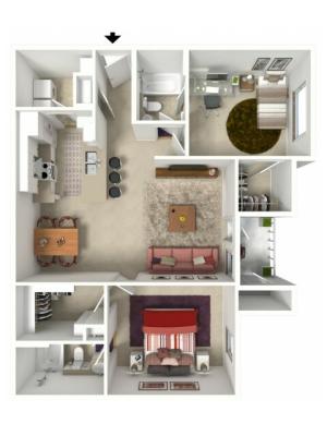 Two bedroom, two bath