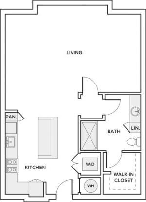 775 square foot one bedroom one bath floor plan image