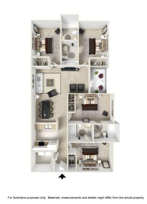4 Bedroom 4 Bathroom Floor Plan Image of Santa Fe Floor Plan