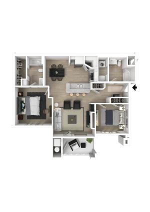 2 bed/2 bath