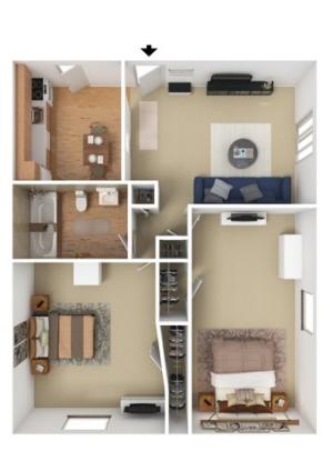 Two Bedroom 810 sqft