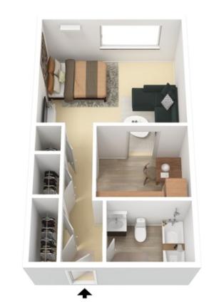Studio Large 435 sqft
