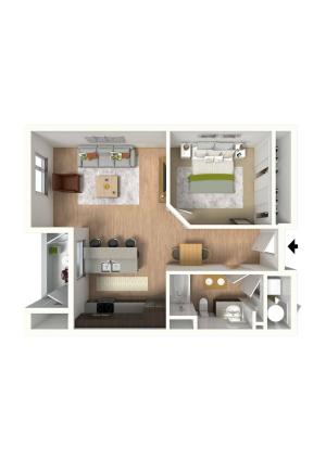1x1 floor plan