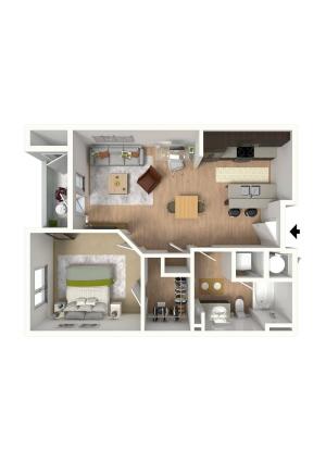 1 bedroom floor plan