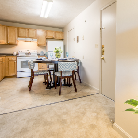 Living/dining/kitchen area at Princeton Crossing | Apartment for Rent in Salem, MA