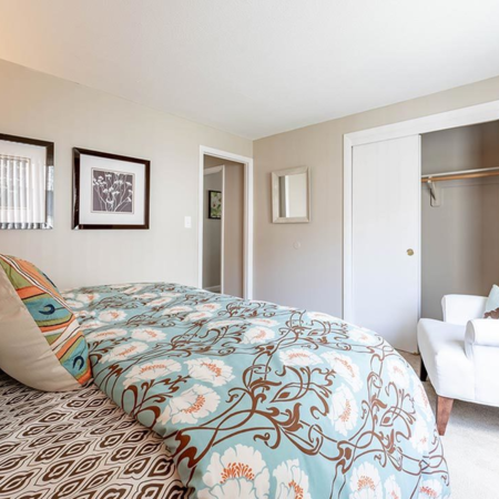 Roomy bedroom with spacious closet | Princeton Park | Lowell Massachusetts Apartments
