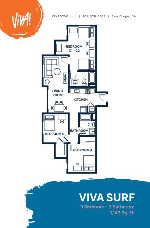 3BR/2BA - Viva Surf