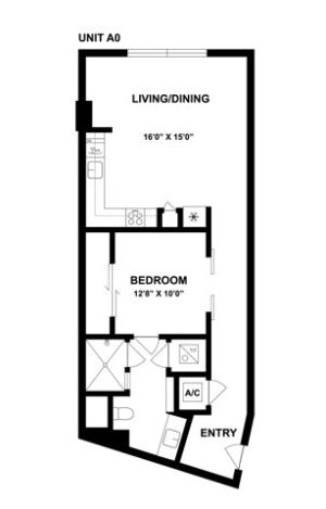 A0 | Studio 1 Bath | from 641 square feet