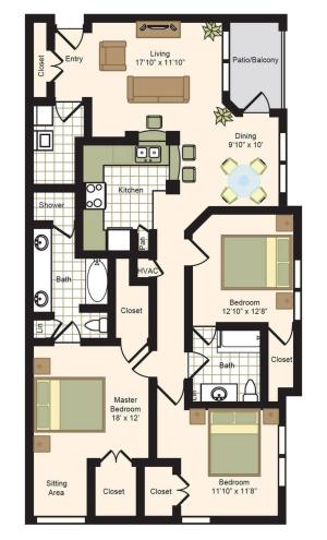 G | 2x2 | 1552 sq ft