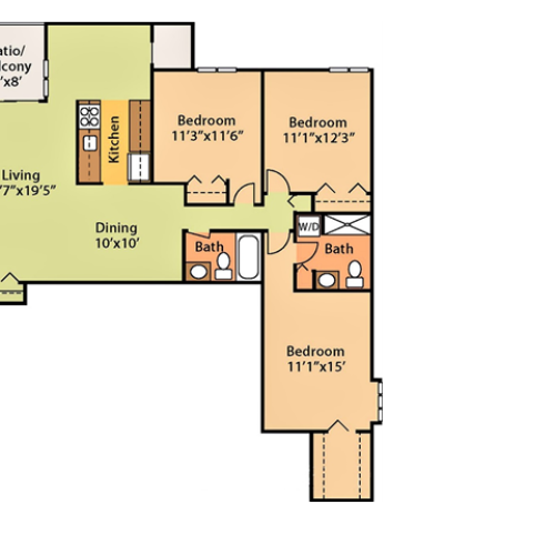 2BR/2BA 978 2 Bed Apartment Seneca Village