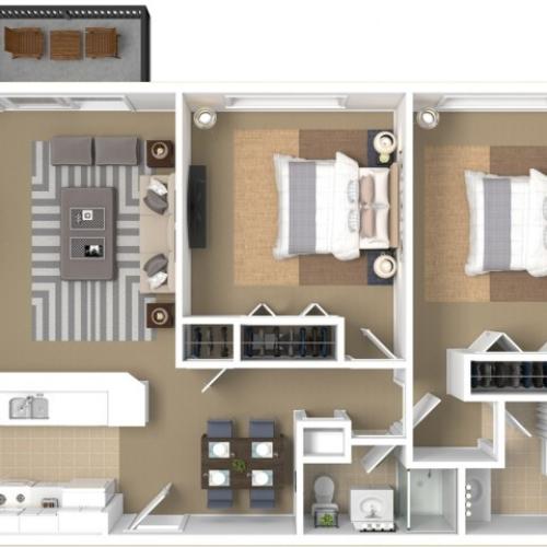 Plan C 1 Bed Apartment Springdale Villa