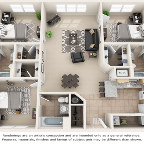 Crescent with Wood Style Floors. 3 Bedrooms and 3 Bathrooms.