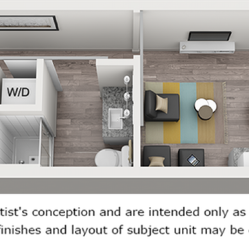 Grant 1 bedroom 1 bathroom floor plan