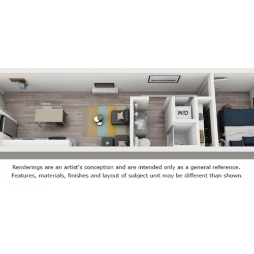 Alpha 1 bedroom 1 bathroom floor plan