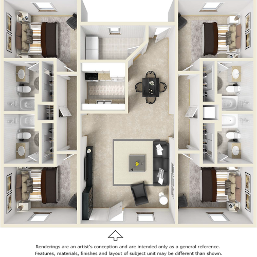4x4 Flat floor plan