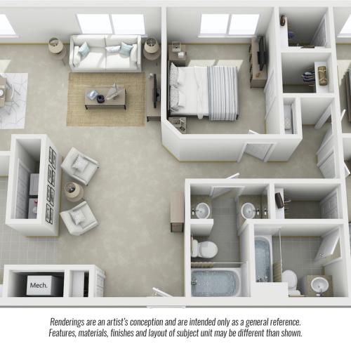 Sequoia 3 bedrooms 2 bathrooms floor plan