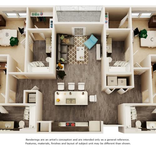 Newton 4 bedrooms 4 bathrooms floor plan