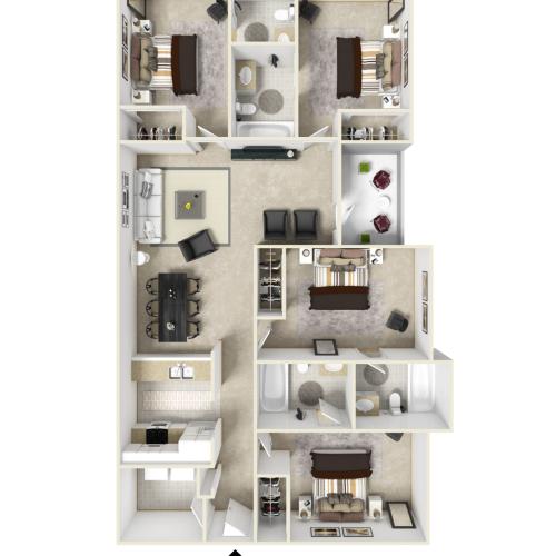 4 Bedroom 4 Bathroom Floor Plan Image of Santa Fe Floor Plan