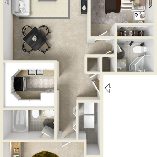 Nolita 2 bedrooms 2 bathrooms floor plan