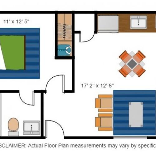 1x1 1 Bed Apartment Woods Crossing Apartments