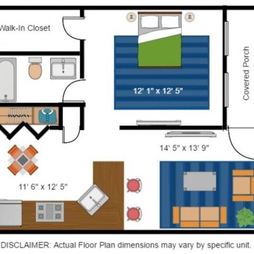 2x1 2 Bed Apartment Woods Crossing Apartments