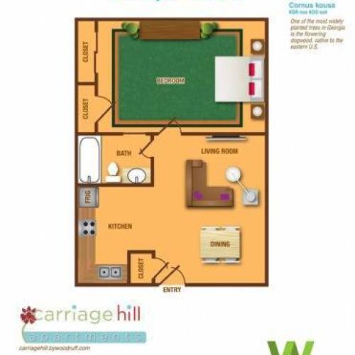 Dogwood 1x1 645sqft