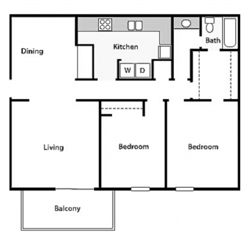2 Bed 1 Bath