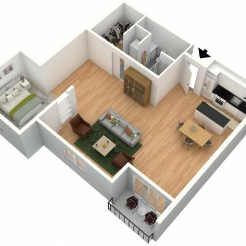 Rotelle 3D Furnished Floor Plan