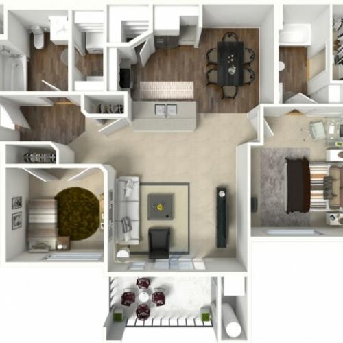 2 Bed 2 Bath Boulder Floor Plan