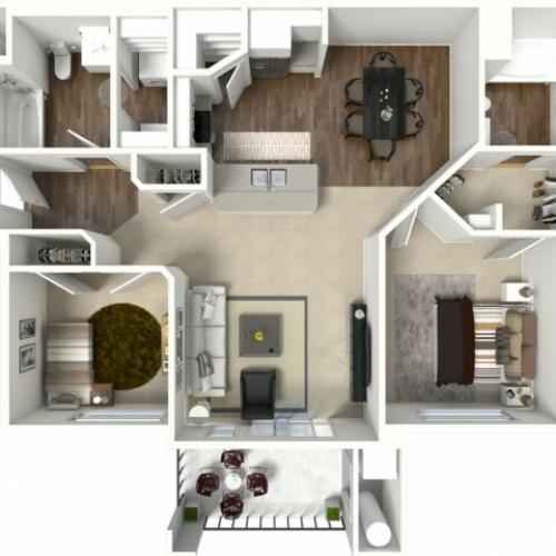 2 bed 2 bath Bryce floor plan