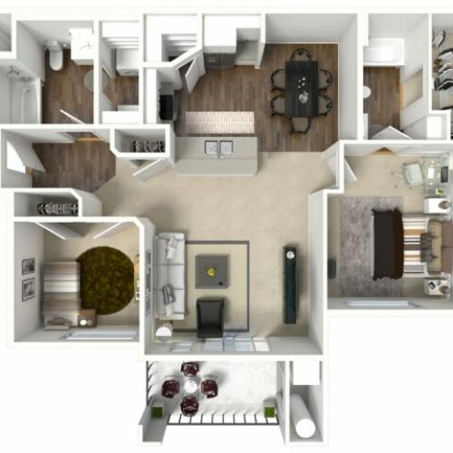 2 bedroom 2 bathroom Bridgeport Accessible floor plan