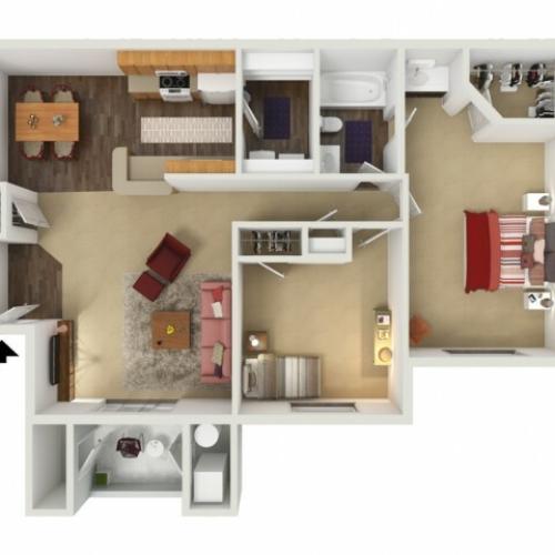 2 bed/1 bath