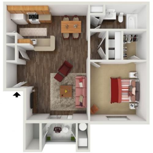 1 bed/1 bath