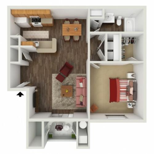 1 bed/1 bath-Premier