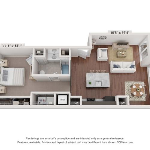 Bentley Flat 1 Bed Apartment LC Hilliard