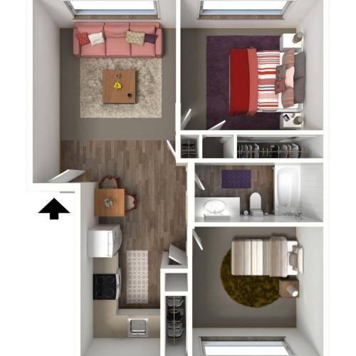 1x1 1 Bed Apartment Rainier Apartments