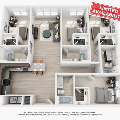 Floor Plan 4 | apartments near texas state | Vie Lofts at San Marcos