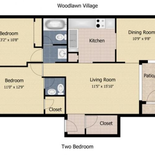 1 Bedroom 1 Bed Apartment Woodlawn Village Apartments
