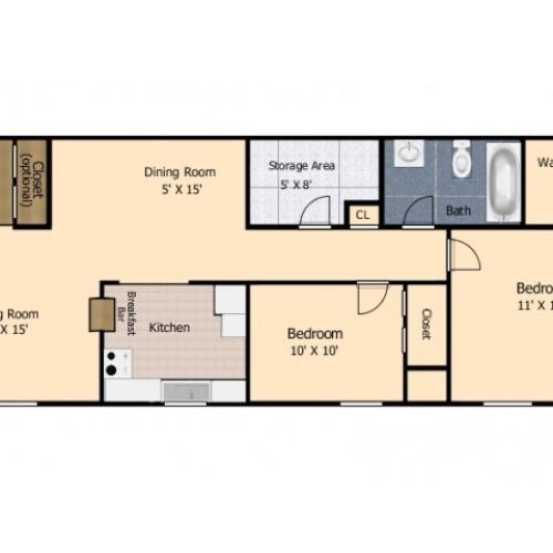 3 Bedroom 3 Bed Apartment Cranberry Run Apartments