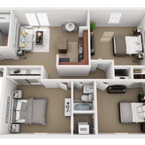 1 Bedroom 1 Bed Apartment Stone Ridge Apartments & Townhomes