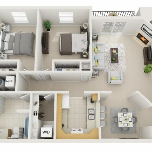 2 bedroom 1bath Deluxe 1000sq ft