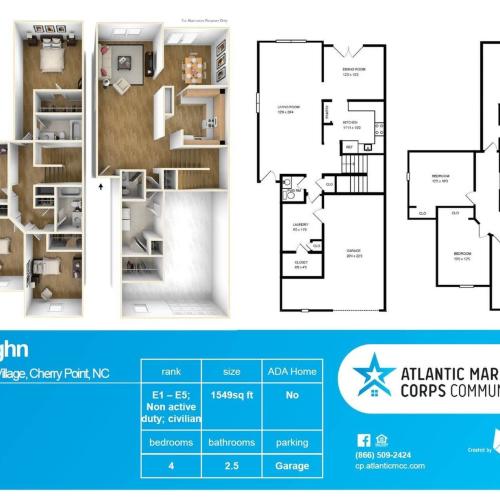 Adams Townhome Slocum Village 2 Bed Apartment Cherry Point