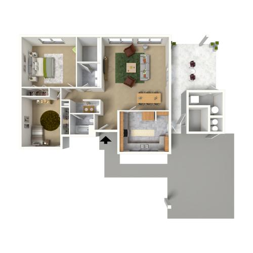 2 Bedroom Duplex Floor Plan | Hickam Air Force Base Housing | Hickam Communities