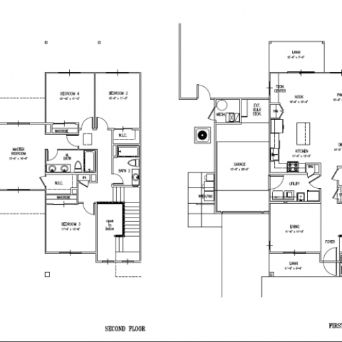 4-bedroom two story duplex townhome, 1950 sq ft, with one car garage and fenced in yard