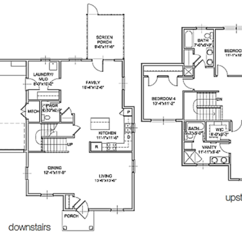 4 Bedroom Floor Plan | camp lejeune rental homes | Atlantic Marine Corps Communities at Camp Lejeune