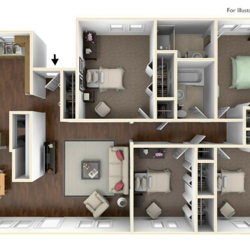 Floor Plan 3 | Military Housing Beaufort SC | Atlantic Marine Corps Communities at Tri-Command
