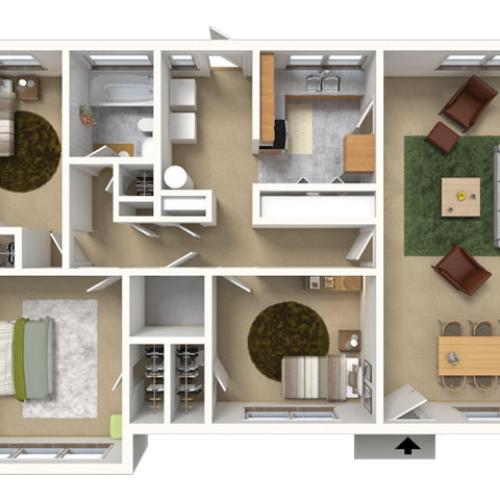3BR Okika 1045sqft