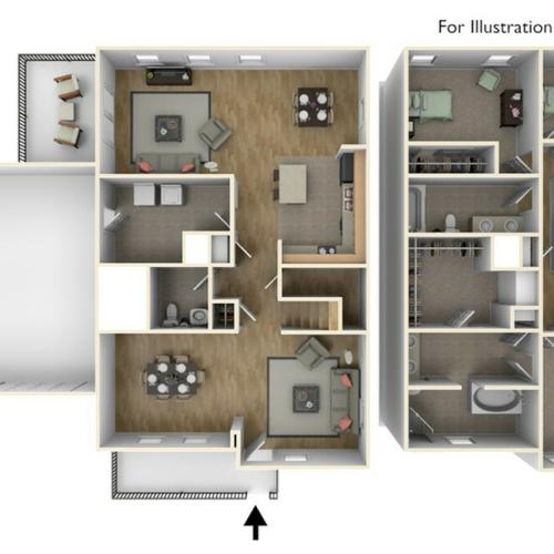 Stewart Terrace Dunlap 3D Floor Plan