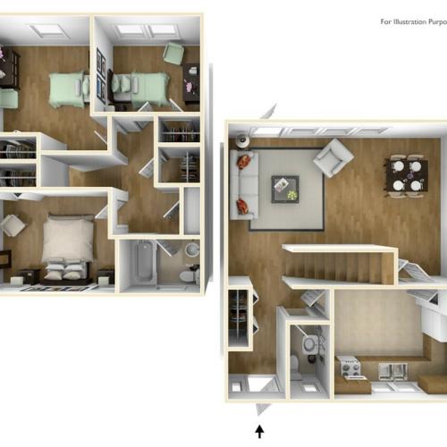 Westover Housing MacArther 3D Floor Plan
