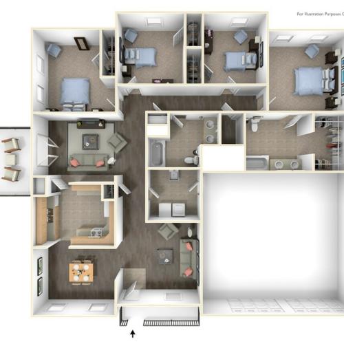 Stewart Terrace Talbot ADA 3D Floor Plan